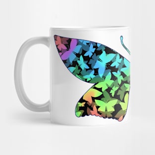 Veil of Butterflies, Pastel Rainbow Swirl Mug